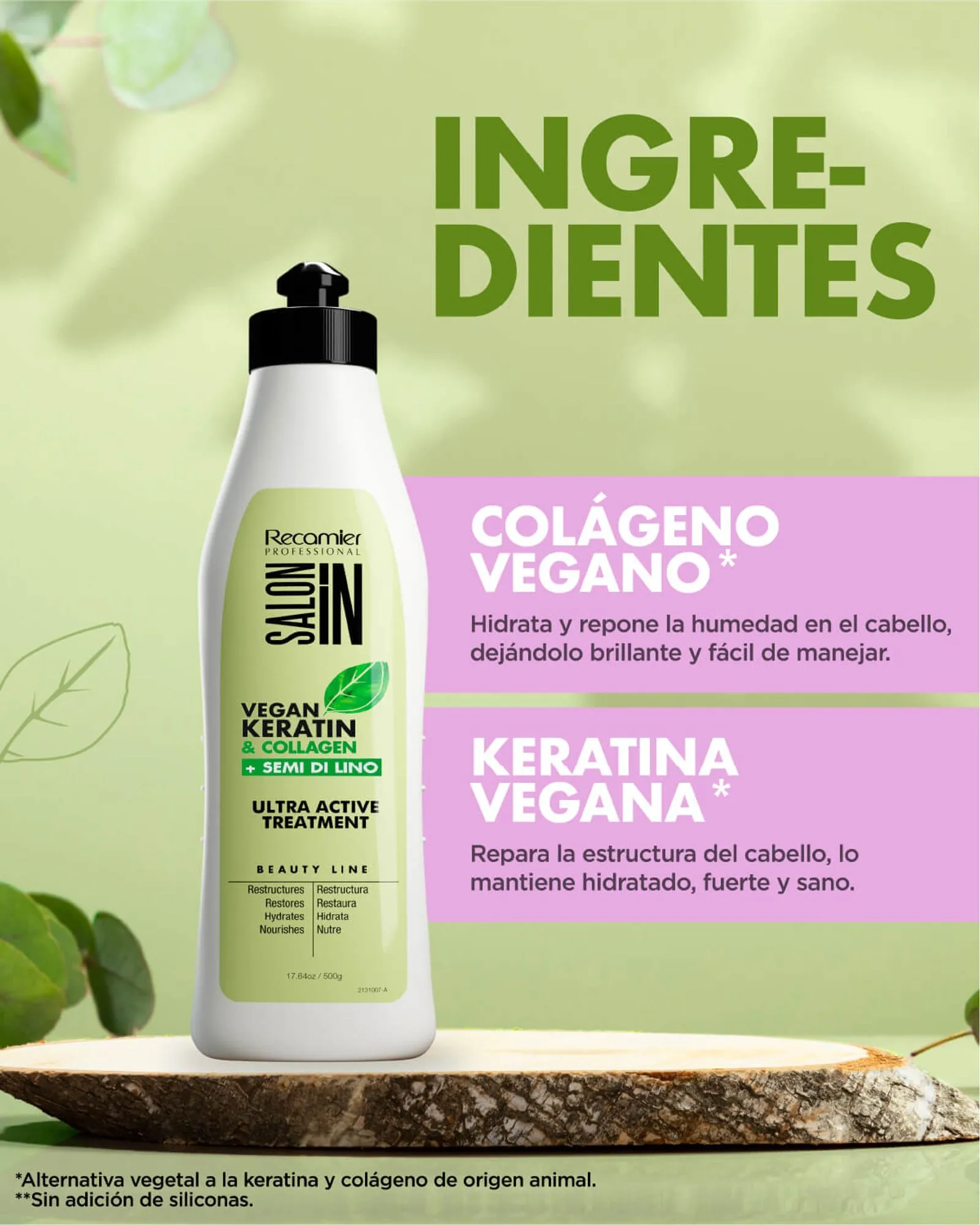Tratamiento Vegan Keratin Collagen UltrActive X 500ML - Image 3