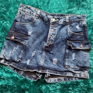 Short Cargo Jean Azul Oscuro