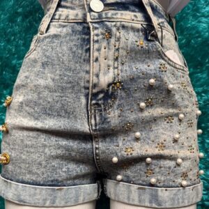 Short Denim Perlas Brillantes