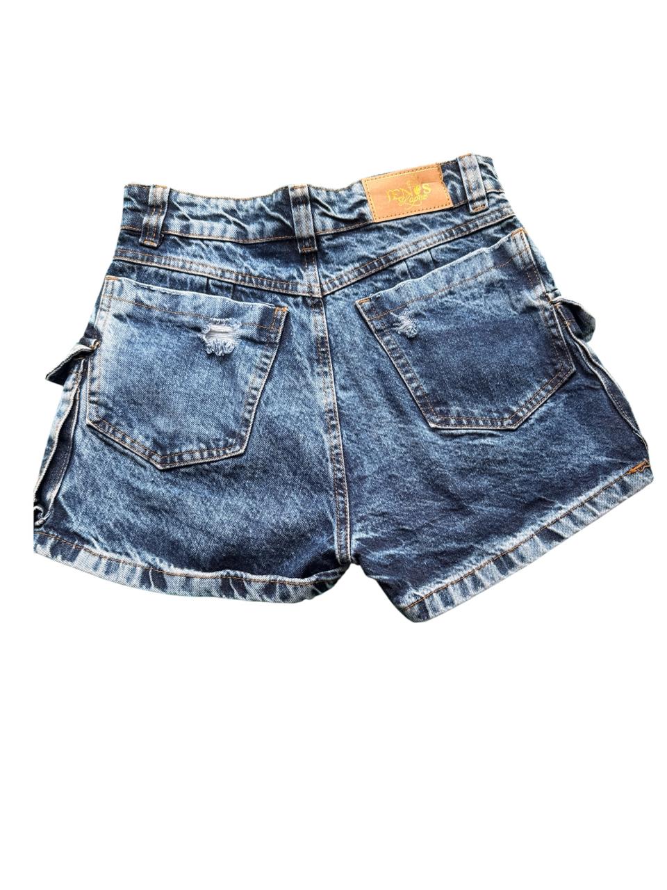 Short Jeans Desgastado Azul Medio - Image 2