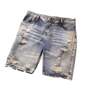 Bermuda Jeans Desgastado Azul Claro